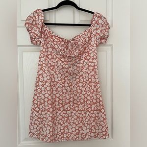 Mini Flower Boho Peasant Dress - Medium